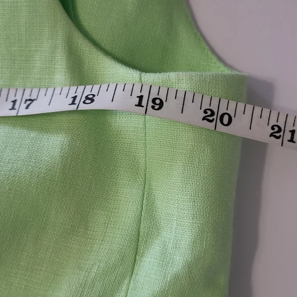 We The Free Bright Young Things Linen Blazer Vest Lime Green Sleeveless Size M - Picture 9 of 10